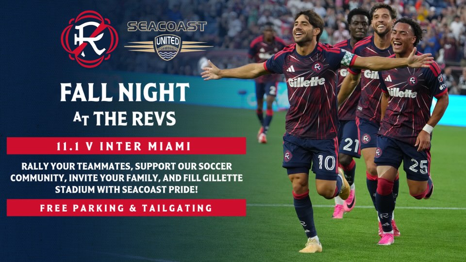 Seacoast United Fall Night at the Revs. Original event graphic.